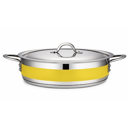 Bon Chef Country French 2 Pot W/Cover 12 3/8"  Dia X 3"  6 Qt - Yellow 71030-CF2-Y